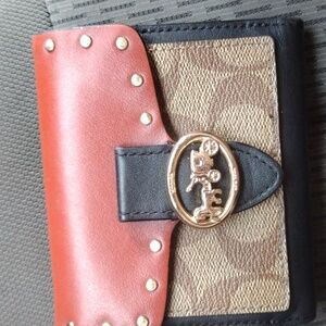 Georgie Small Wallet In Colorblock Signature Canvas With Rivets